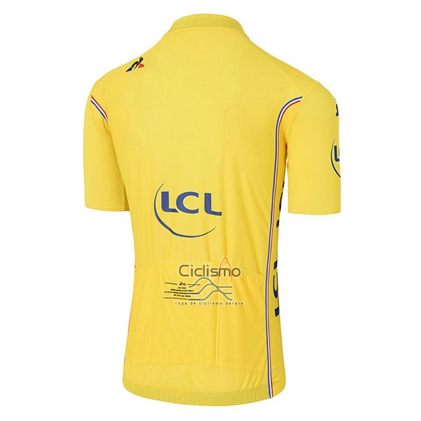 Tour DE Francia Ropa Ciclismo Culotte Corto 2017 Hombre Mangas Cortas AMarillo